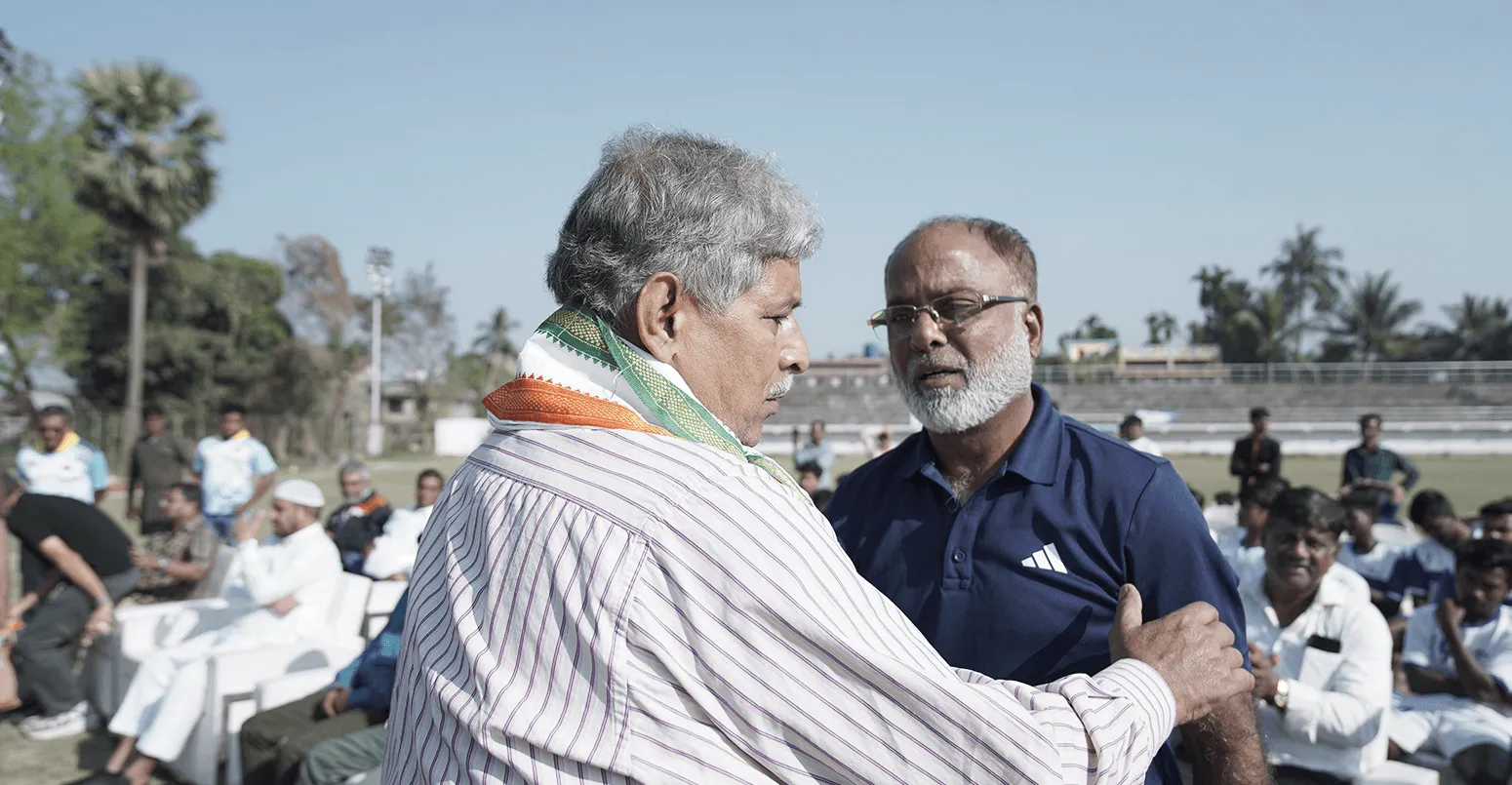 Bhaskar Ganguly, Ex Indian Player and Bellal Ahmed of Mohd Sporting during the event